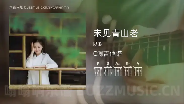 未见青山老吉他谱C调 以冬 简单版