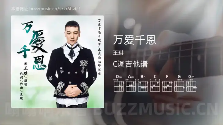 万爱千恩吉他谱C调 王琪 简单版