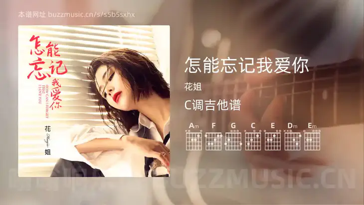 怎能忘记我爱你吉他谱C调 花姐 简单版