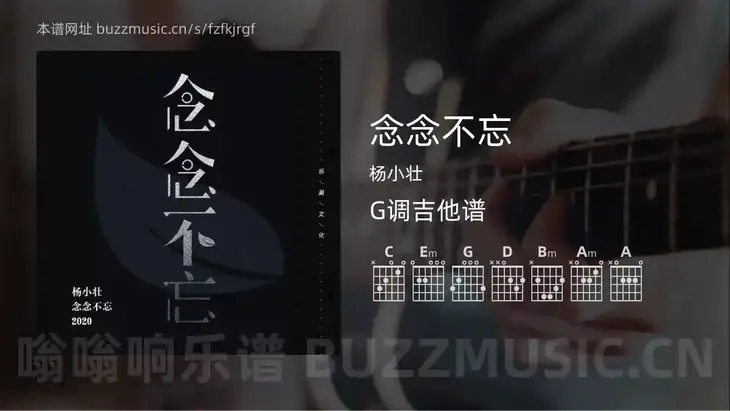 念念不忘吉他谱G调 杨小壮 简单版