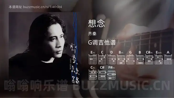 想念吉他谱G调 齐秦 简单版