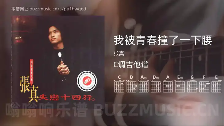 我被青春撞了一下腰吉他谱C调 张真 简单版