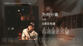为何分离吉他谱G调 王杰 简单版