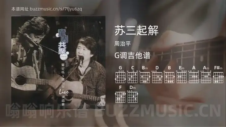 苏三起解吉他谱G调 周治平 简单版
