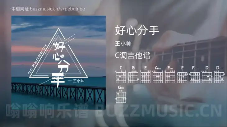 好心分手吉他谱C调 王小帅 简单版
