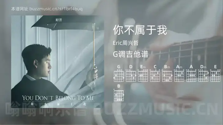 你不属于我吉他谱G调 Eric周兴哲 简单版