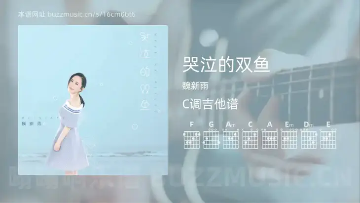 哭泣的双鱼吉他谱C调 魏新雨 简单版