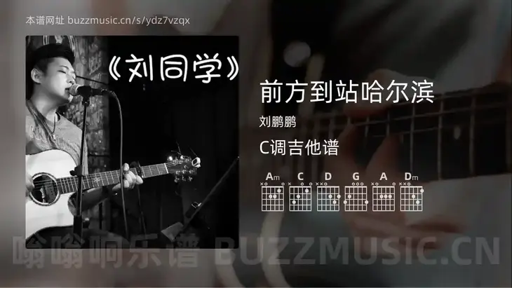 前方到站哈尔滨吉他谱C调 刘鹏鹏 简单版