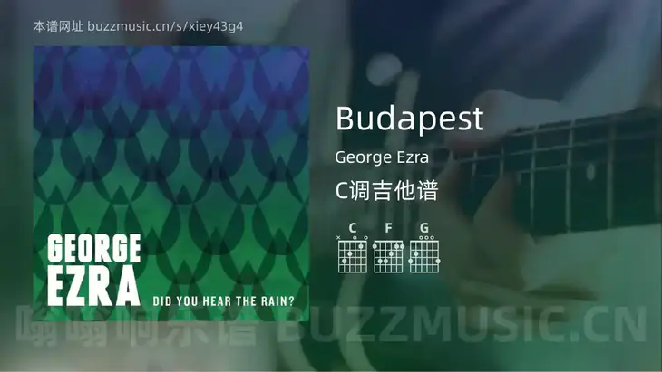 Budapest吉他谱C调 George Ezra 简单版