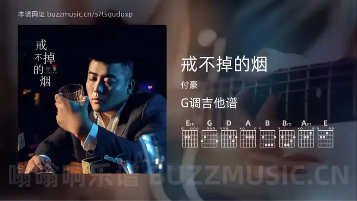 戒不掉的烟吉他谱G调 付豪 简单版