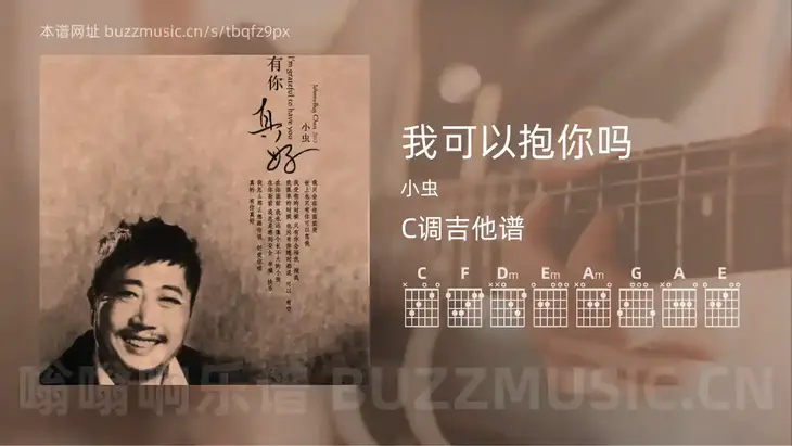 我可以抱你吗吉他谱C调 小虫 简单版