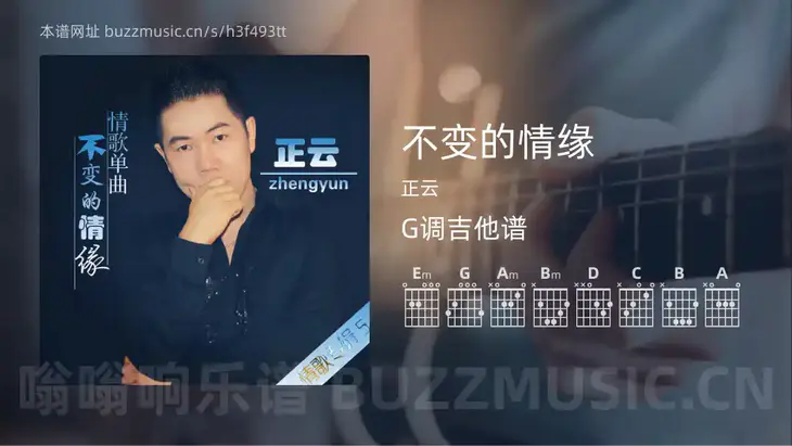 不变的情缘吉他谱G调 正云 简单版