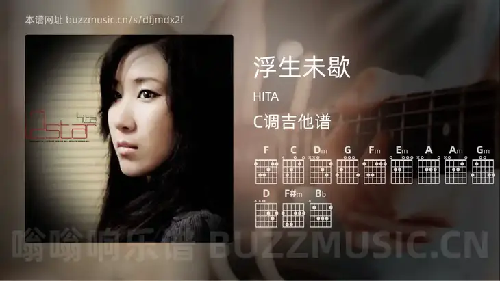浮生未歇吉他谱C调 HITA 简单版