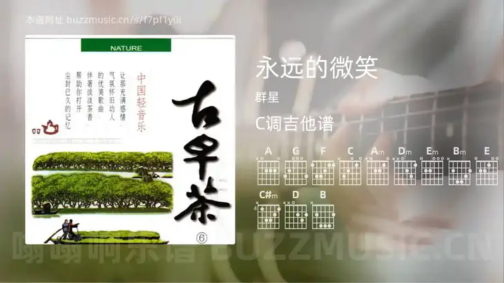 永远的微笑吉他谱C调 群星 简单版