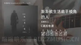 渐渐被生活磨平棱角的人吉他谱C调 主教大人 简单版