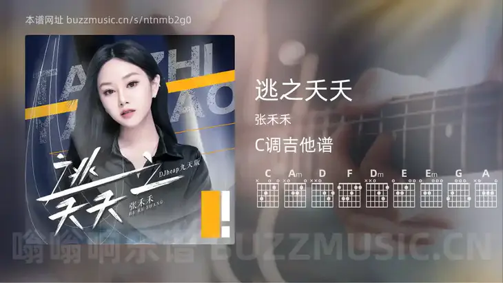 逃之夭夭吉他谱C调 张禾禾 简单版