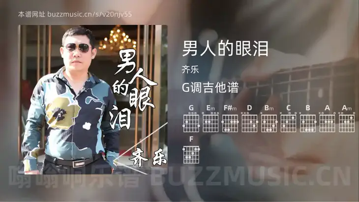 男人的眼泪吉他谱G调 齐乐 简单版