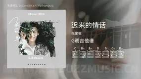 迟来的情话吉他谱G调 张家旺 简单版