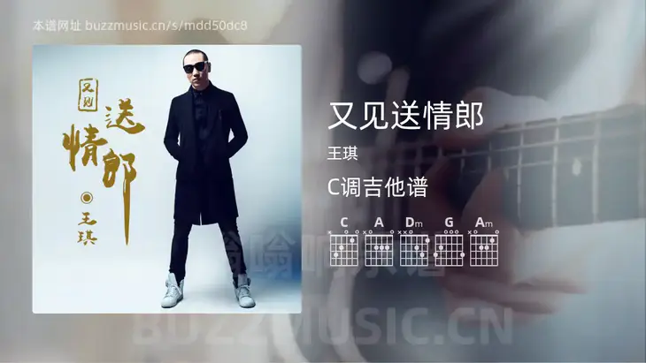 又见送情郎 王琪 吉他谱C调简单版