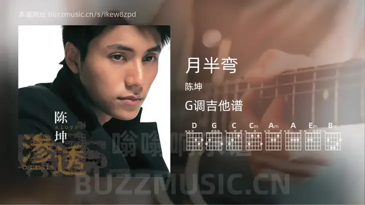 月半弯吉他谱G调 陈坤 简单版