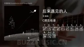 后来遇见的人 王泽科 吉他谱C调简单版