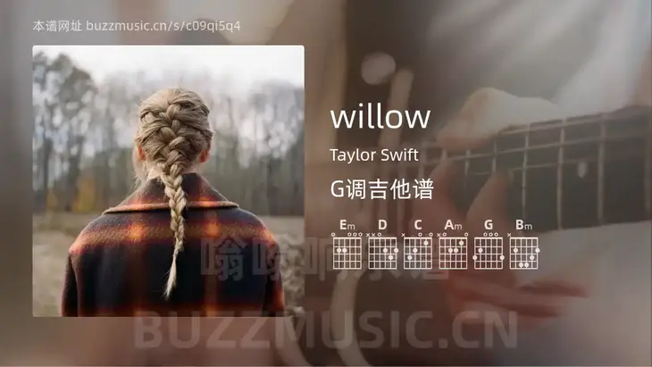 willow Taylor Swift 吉他谱G调简单版