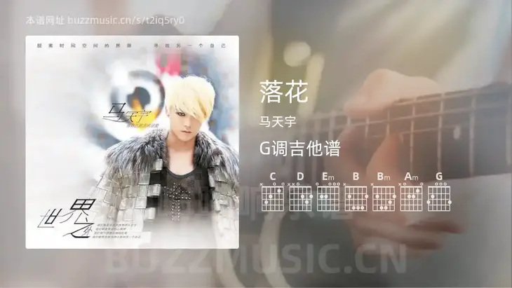 落花 马天宇 吉他谱G调简单版