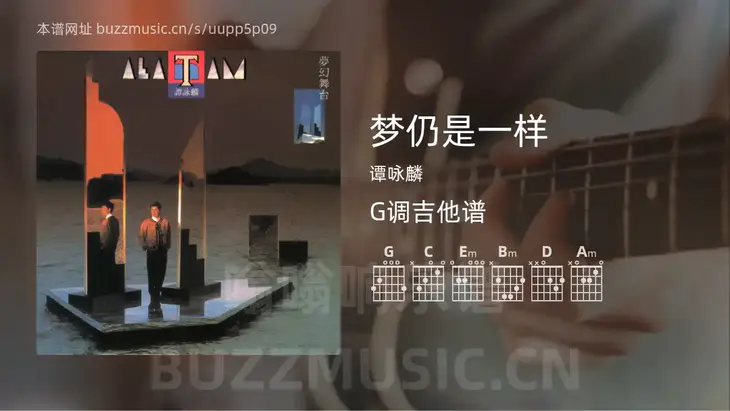 梦仍是一样吉他谱G调 谭咏麟 简单版