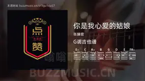 你是我心爱的姑娘 张赫宣 吉他谱G调简单版