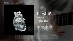 如谁所愿 隔壁老樊 吉他谱C调简单版