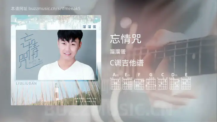 忘情咒 溜溜蛋 吉他谱C调简单版