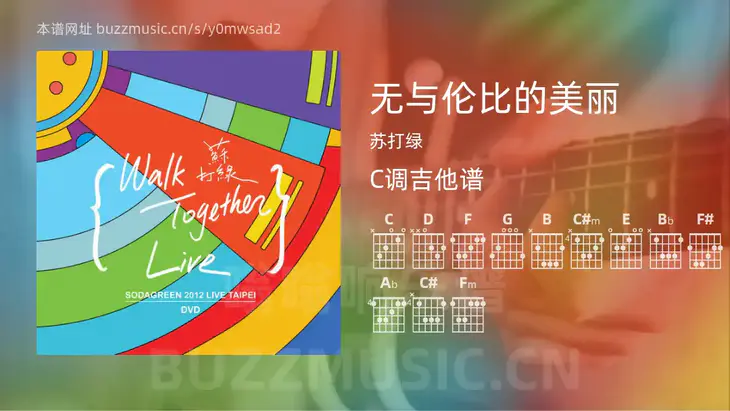 无与伦比的美丽 苏打绿 吉他谱C调简单版