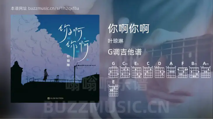 你啊你啊 叶琼琳 吉他谱G调简单版