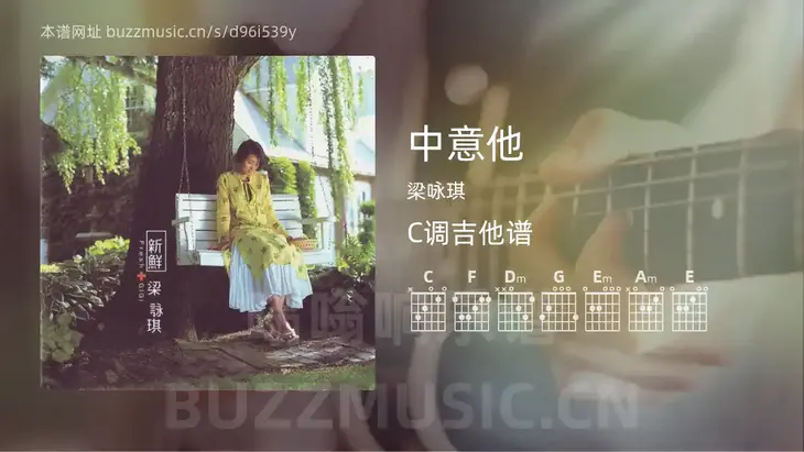 中意他 梁咏琪 吉他谱C调简单版