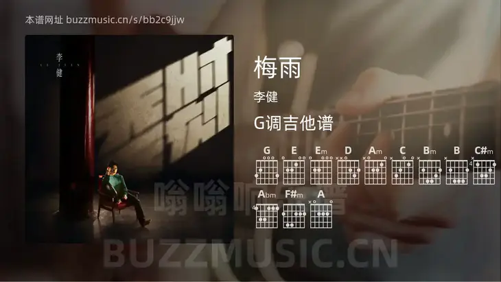 梅雨 李健 吉他谱G调简单版