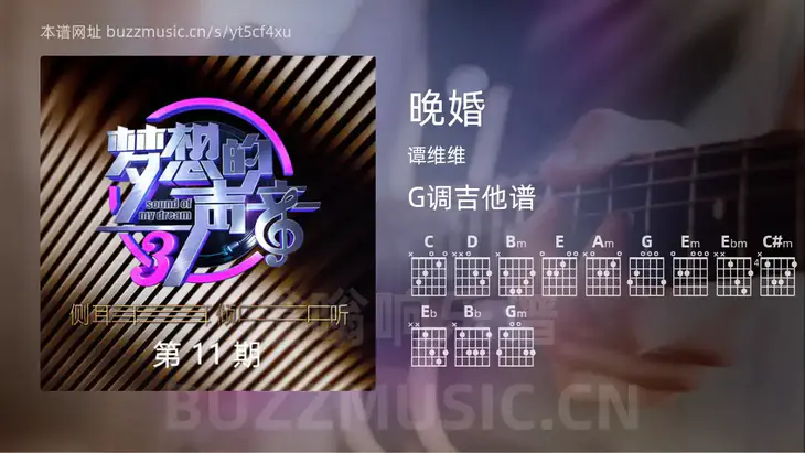 晚婚吉他谱G调 谭维维 简单版