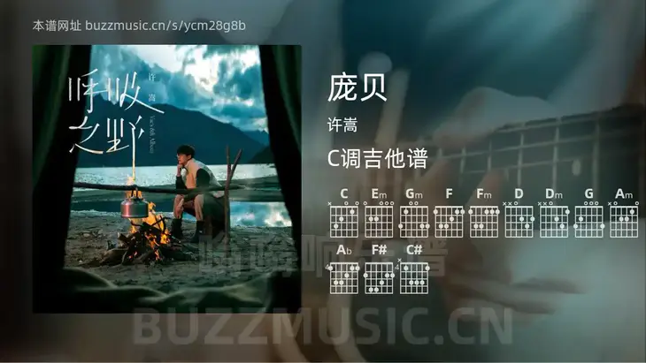 庞贝吉他谱C调 许嵩 简单版