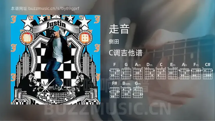 走音 侧田 吉他谱C调简单版