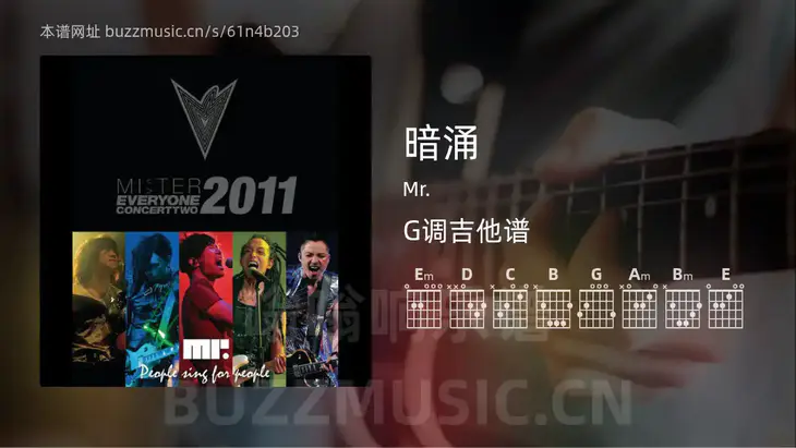 暗涌 Mr. 吉他谱G调简单版