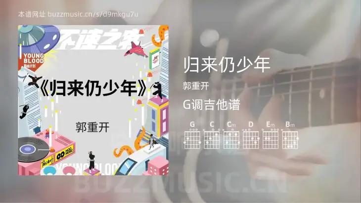 归来仍少年 郭重开 吉他谱G调简单版