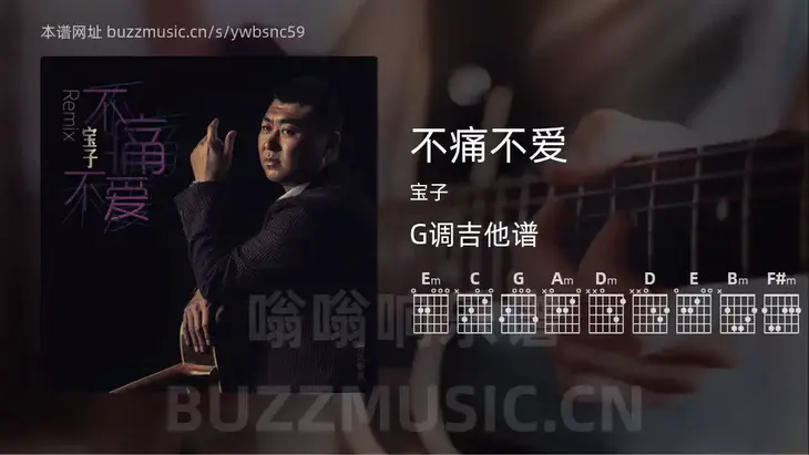 不痛不爱 宝子 吉他谱G调简单版