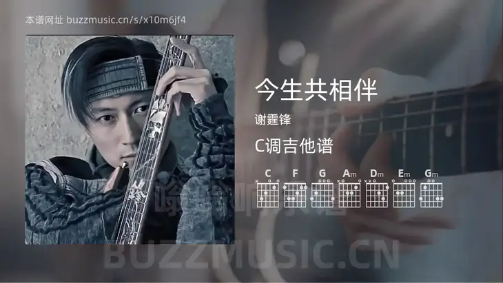 今生共相伴 谢霆锋 吉他谱C调简单版