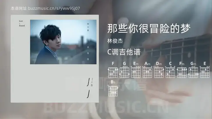 那些你很冒险的梦 林俊杰 吉他谱C调简单版