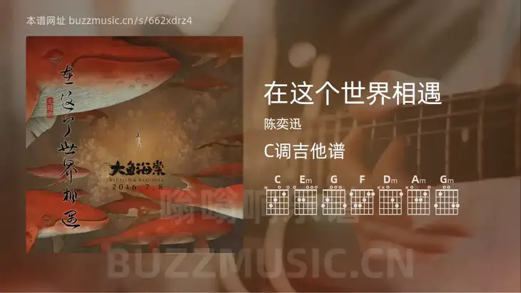 在这个世界相遇 陈奕迅 吉他谱C调简单版