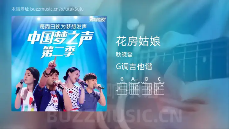 花房姑娘 耿晓磊 吉他谱G调简单版