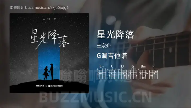 星光降落 王宗介 吉他谱G调简单版