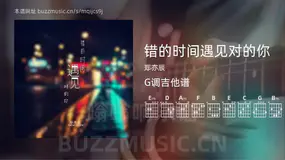 错的时间遇见对的你 郑亦辰 吉他谱G调简单版