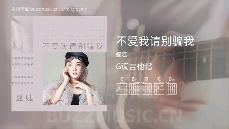 不爱我请别骗我吉他谱G调 盛婕 简单版