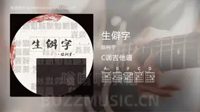 生僻字 陈柯宇 吉他谱C调简单版