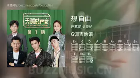 想自由 汪苏泷,炎亚纶 吉他谱G调简单版